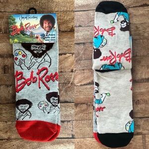 New! 2 Pairs Bob Ross The Joy of Painting Low Cut Socks OS Officially Licensed